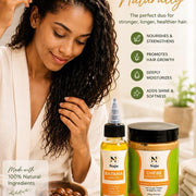 Naju Batana Oil & Chebe Butter Hair Growth Set | Deep Moisture, Hair Strengthening & Breakage Care for All Hair Types.