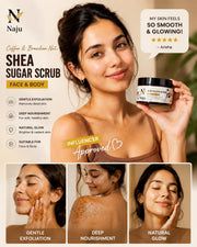 Shea Sugar Scrub Face & Body with Coffee & Brazilian Nut Oil | Exfoliating & Nourishing Scrub | 250g