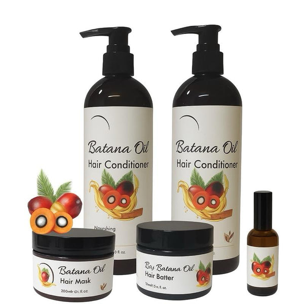 Batana Oil Hair Care Set – Hair Mask, Conditioner, Hair Butter & Hair Oil | Deep Nourishing Hair Growth & Repair Kit