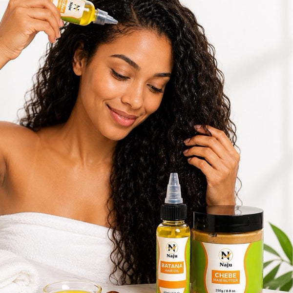 Naju Batana Oil & Chebe Butter Hair Growth Set | Deep Moisture, Hair Strengthening & Breakage Care for All Hair Types.