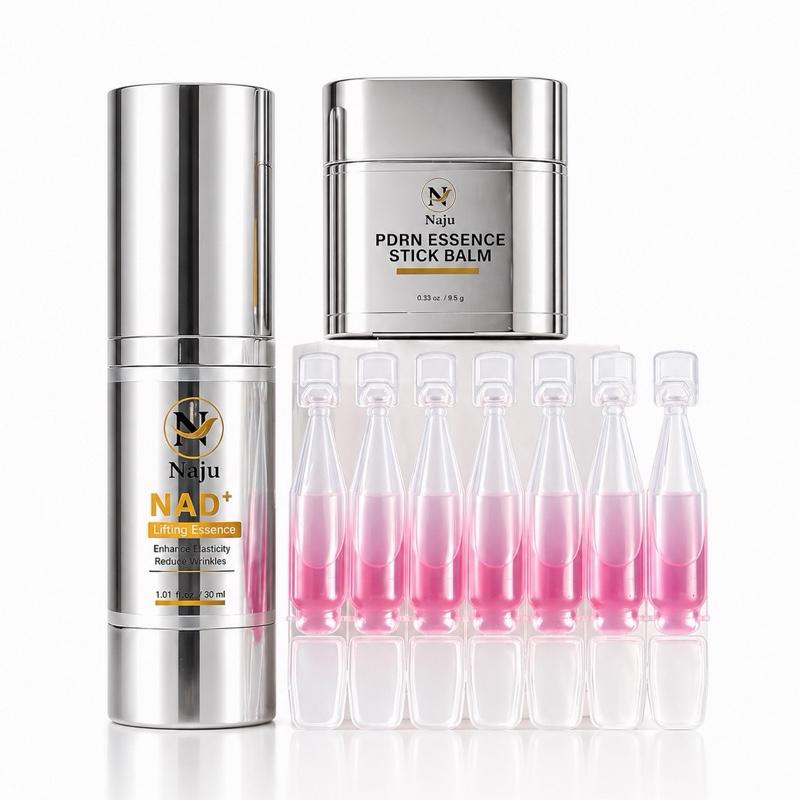 Glow Trio Set | PDRN Pink Serum, NAD+ Lifting Essence & Hydrating Stick Balm | Complete Skincare Set