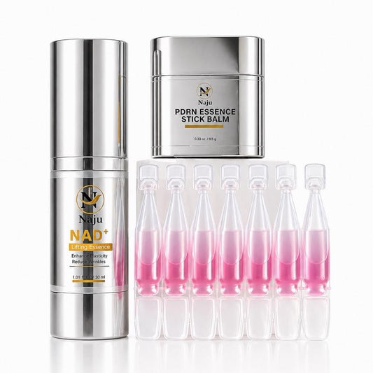 Glow Trio Set | PDRN Pink Serum, NAD+ Lifting Essence & Hydrating Stick Balm | Complete Skincare Set