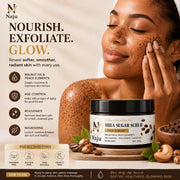 Shea Sugar Scrub Face & Body with Coffee & Brazilian Nut Oil | Exfoliating & Nourishing Scrub | 250g